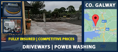 We offer our power washing for driveways service in Galway City and surrounding towns including Oranmore, Claregalway, Gort and Tuam.